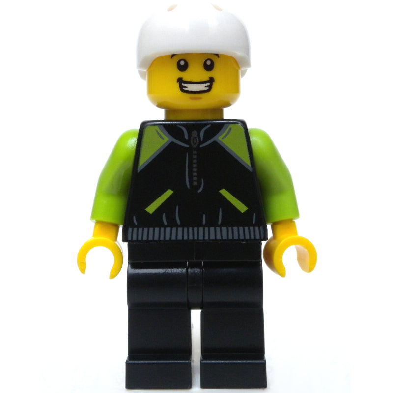 fig-009781 – Man, Black and Lime Jacket, White Helmet