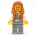 fig-009795 – Woman, Light Bluish Gray Overalls with Paint Stains, Medium Nougat Hair, Glasses