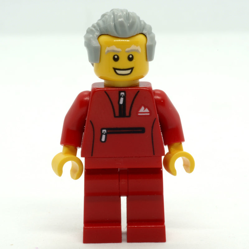fig-009799 – Man, Red Jogging Suit, Light Bluish Gray Hair
