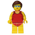 fig-009820 – Woman, Red Swimsuit, Reddish Brown Hair, Safety Glasses