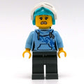 fig-009833 – Woman, Bright Light Blue Hoodie, Dark Bluish Gray Legs, Medium Azure Helmet with Hair and Snow Goggles