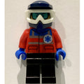 fig-009835 – Paramedic, Red Jacket with Star of Life, Dark Blue Dirt Bike Helmet with Snow Goggles, Printed Snow Goggles