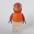 fig-009857 – Racer, White and Red Jumpsuit, Red Helmet with Visor, Sunglasses