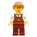 fig-009860 – Barista, Woman, White Torso, Reddish Brown Apron, Medium Nougat Hair