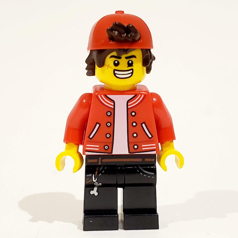 fig-009871 – Jack Davids, Red Jacket with Backwards Red Cap