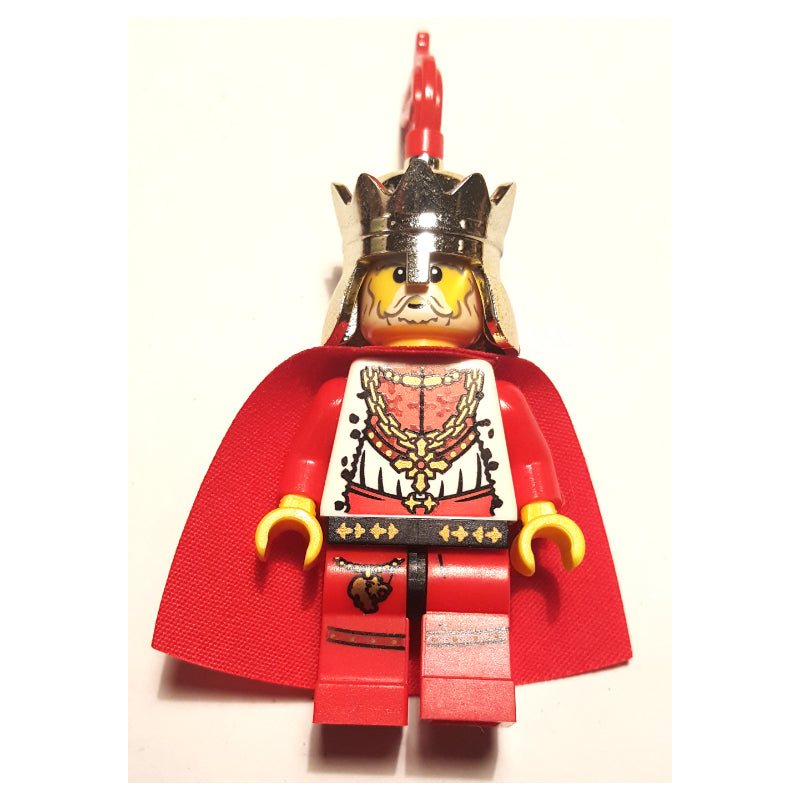 fig-009890 – Chess King, Red, Cape, Gold Crown with Red Plume