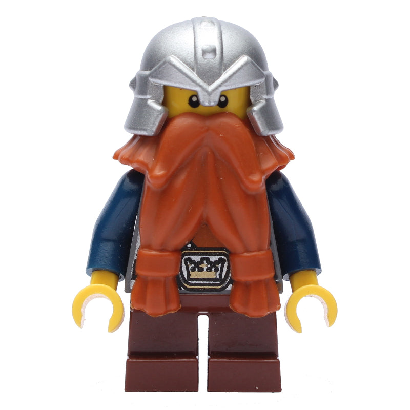 fig-009906 – Dwarf, Dark Orange Beard, Metallic Silver Helmet
