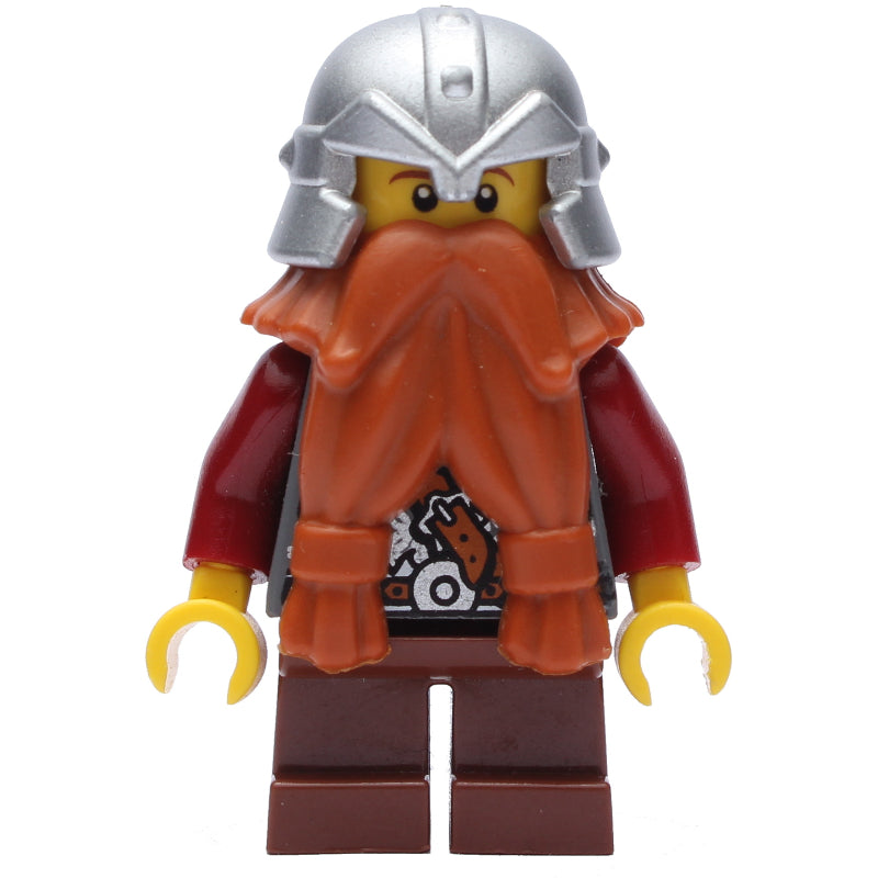 fig-009913 – Dwarf, Dark Orange Beard, Metallic Silver Helmet