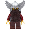 fig-009915 – Dwarf, Dark Brown Beard, Metallic Silver Winged Helmet