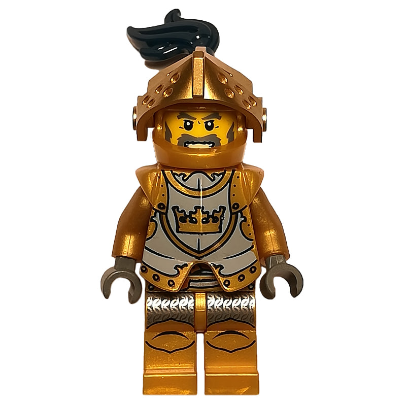 fig-009939 – Knight, Gold, Armor, Helmet with Visor and Dark Blue Plume