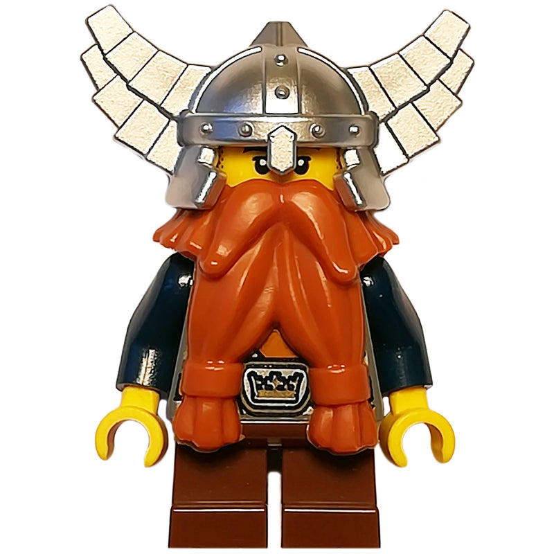 fig-009949 – Dwarf, Dark Orange Beard, Metallic Silver Helmet