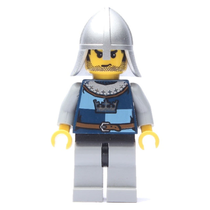 fig-009952 – Knight, Dark Blue, Helmet, Stubble and Printed Hair