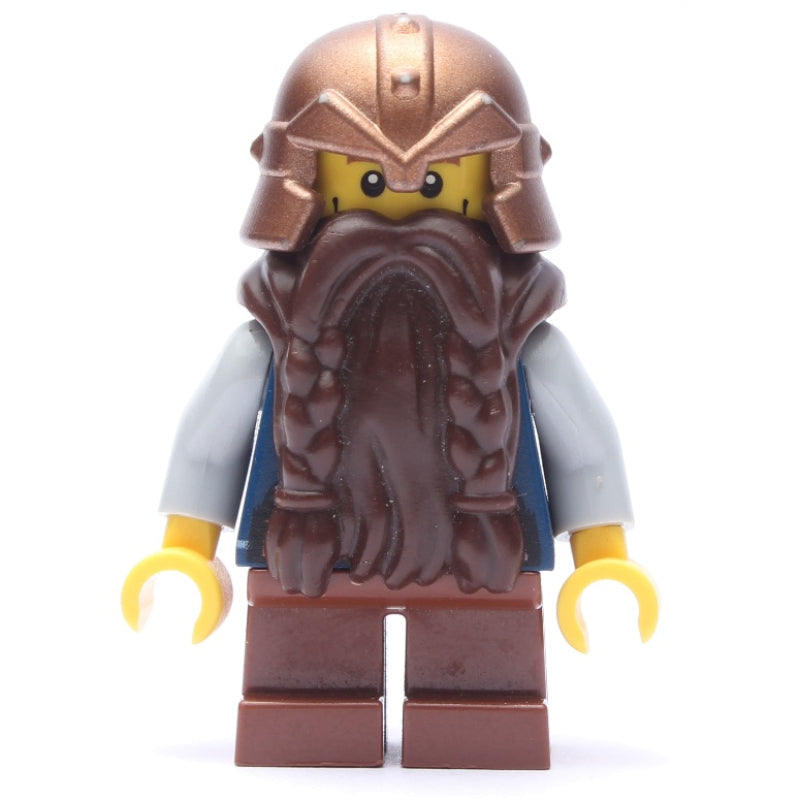 fig-009954 – Dwarf, Dark Brown Beard, Copper Helmet, Cheek Lines