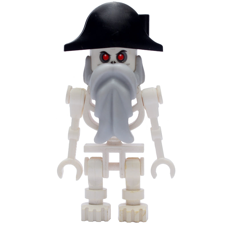 fig-009957 – Skeleton, Red Eyes, Bicorne Hat, Light Bluish Gray Beard
