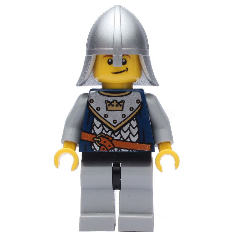 fig-009965 – Knight, Dark Blue, Helmet, Smile with Brown Eyebrows
