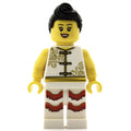 fig-009989 – Woman, White Robes with Ties, White Legs, Black Hair