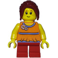 fig-010030 – Girl, Orange Top, Short Red Legs, Dark Red Hair