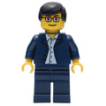 fig-010038 – Man, Dark Blue Suit, Black Hair, Glasses