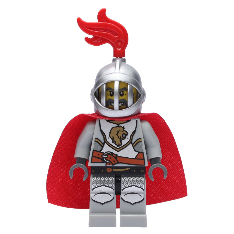 fig-010082 – Lion Knight, Helmet with Grille and Red Plume, Cape
