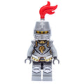 fig-010093 – Lion Knight, Armour, Helmet with Red Plume (Flat Silver)