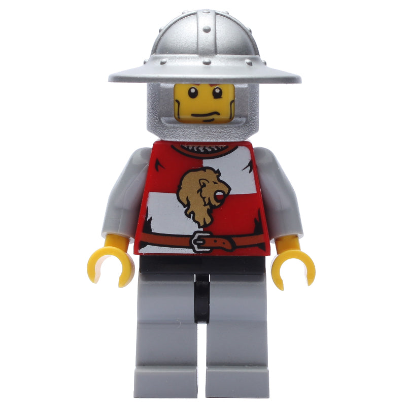 fig-010103 – Lion Knight, Wide Brim Helmet, Cheek Lines / Scared