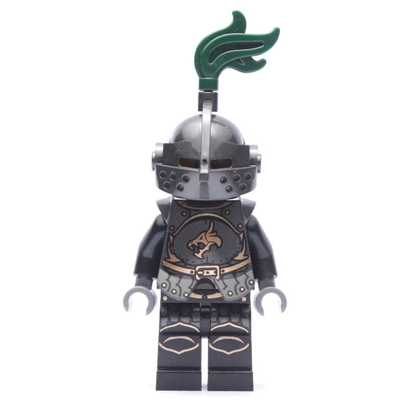 fig-010107 – Dragon Knight, Black, Armor, Helmet with Dark Green Plume, Goatee Beard