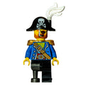 fig-010121 – Pirate Captain, Blue Jacket, Peg Leg, Bicorne Hat with White Plume