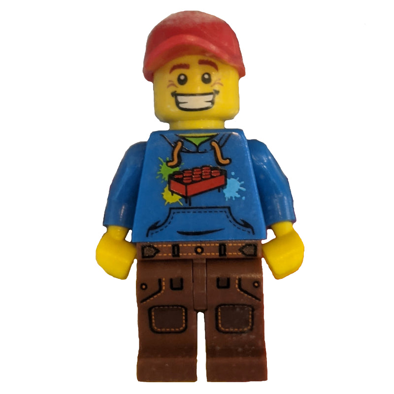 fig-010136 – Blue Torso, Reddish Brown Legs, Red Cap