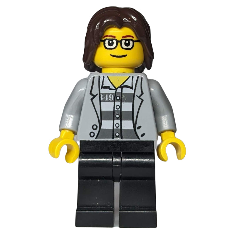 fig-010151 – Light Bluish Grey Torso, Black Legs, Dark Brown Hair