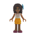 fig-010316 – Andrea - White Top, Bright Light Orange Skirt, Medium Azure Flower