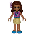fig-010326 – Olivia - Magenta Top, Bright Light Yellow Skirt, Pink Flower