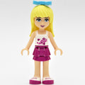 fig-010332 – Stephanie - White Top, Magenta Skirt, Medium Azure Bow