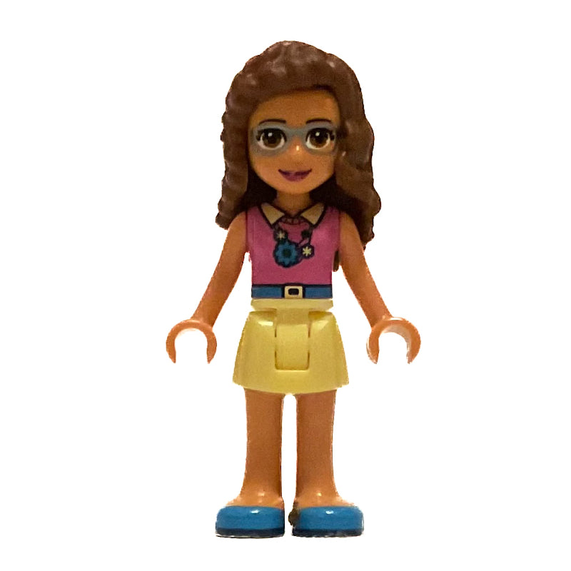 fig-010335 – Olivia - Magenta Top, Bright Light Yellow Skirt, Sunglasses