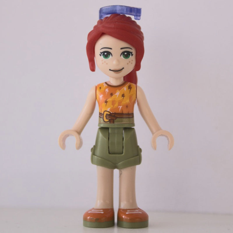 fig-010342 – Mia - Orange Top, Olive Green Skirt, Sunglasses