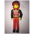 fig-010492 – Technic Figure Red Legs, Red Top with Fire Print, Black Arms - Red Helmet