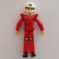 fig-010497 – Technic Figure Red Legs, Red Top with Technic Logo and Black Hair - White Helmet