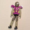 fig-010498 – Technic Figure Cyborg, Black Legs, Purple Armour, Mechanical Arms, Dark Gray Head, Cyborg Eyepiece - Purple Vest