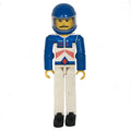 fig-010500 – Technic Figure White Legs, White Top with Red Arrow Stripes Print, Blue Arms - Blue Helmet