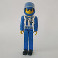 fig-010501 – Technic Figure Blue Legs, White Top with Zip & Shoulder Harness Print, Blue Arms - Blue Helmet