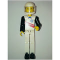 fig-010503 – Technic Figure White Legs, White Top with Red Stripes Print, Black Arms [Skier] - White Helmet