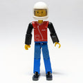 fig-010504 – Technic Figure Blue Legs, Red Top with Zipper Print, Black Arms - White Helmet