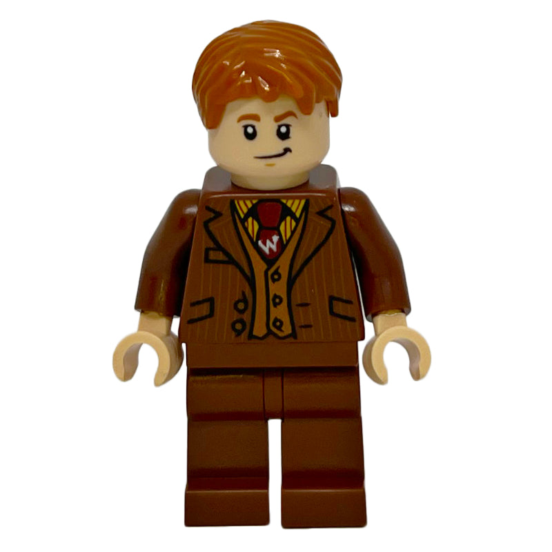 fig-010512 – Fred Weasley in Reddish Brown Suit, Dark Red Tie
