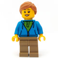 fig-010564 – Woman, Open Dark Azure Hoodie over Lime Shirt, Dark Tan Legs, Medium Nougat Hair, Hearing Aid