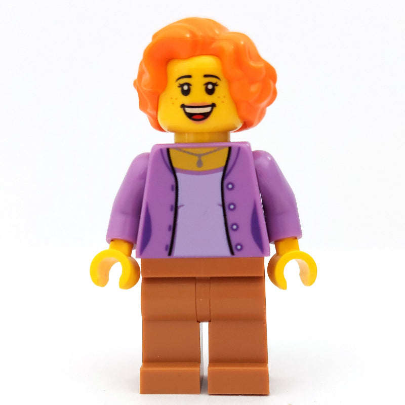 fig-010569 – Woman, Open Medium Lavender over Lavender Shirt, Medium Nougat Legs, Orange Hair