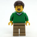 fig-010570 – Man, Green Sweater, Dark Tan Legs, Dark Brown Hair, Moustache