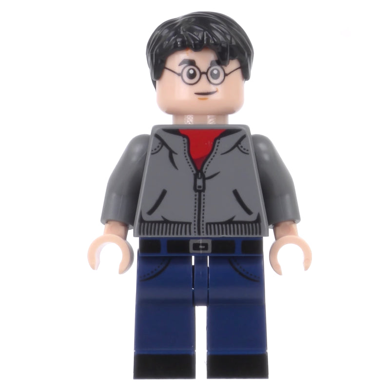 fig-010582 – Harry Potter, Dark Bluish Gray Jacket over Red Shirt, Dark Blue Legs