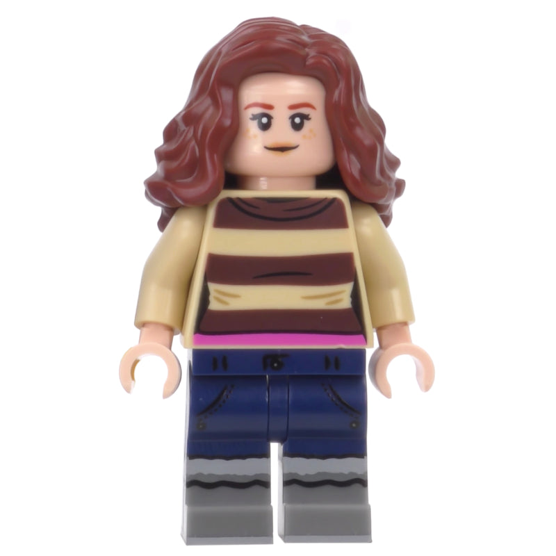 fig-010583 – Hermione Granger, Tan Striped Sweater, Dark Blue Legs