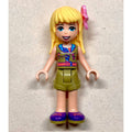 fig-010596 – Stephanie - Olive Green Jacket, Olive Green Skirt, Bright Light Yellow Hair, Flower