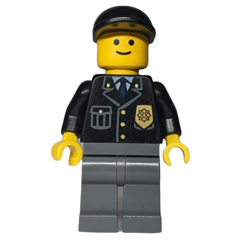 fig-010617 – Police - Black Torso, Dark Bluish Grey Legs, Black Cap