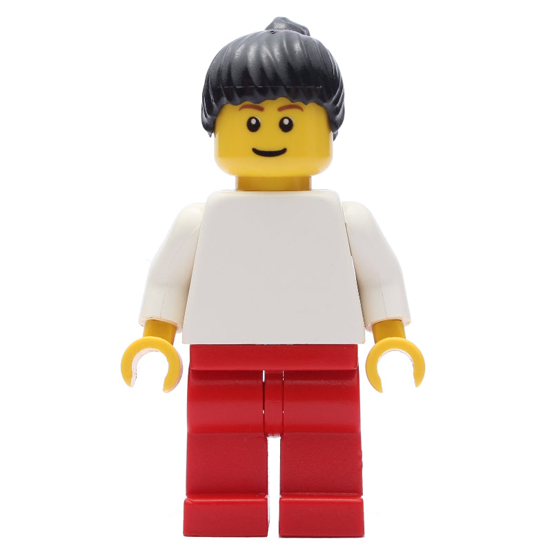 fig-010652 – White Torso, Red Legs, Black Hair Ponytail